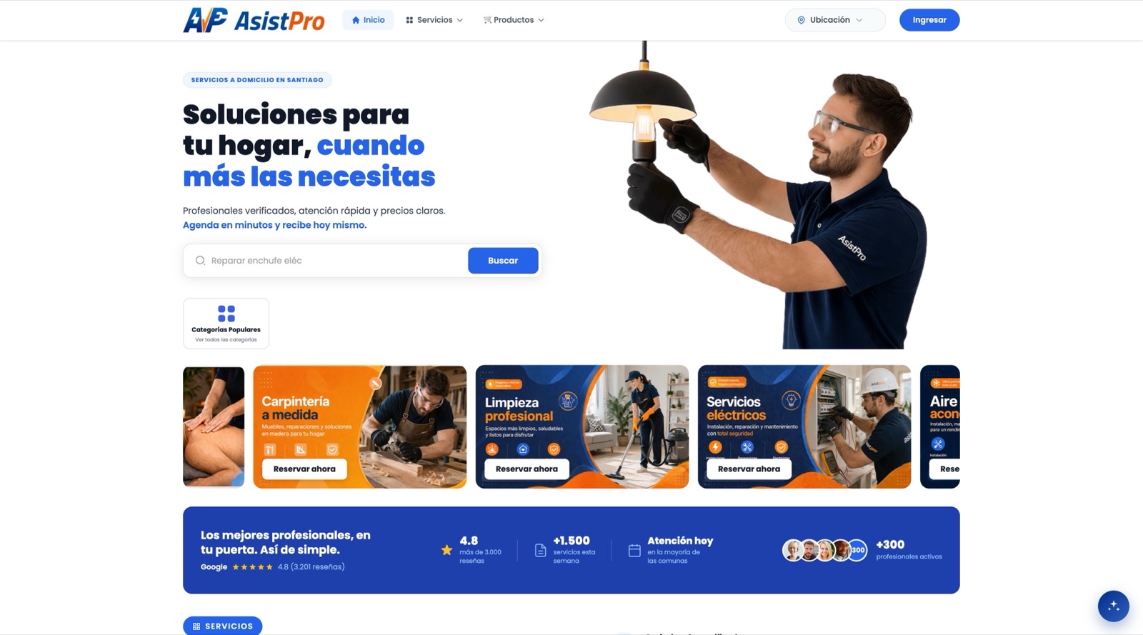 Marketplace asistpro.io · Soluciones para tu hogar